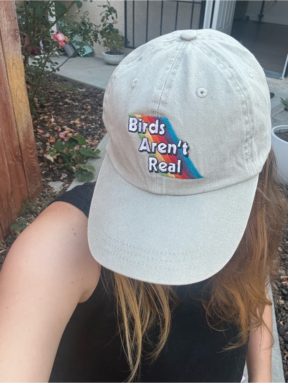 Birds Aren’t Real Beige Adjustable Baseball Hat Unisex Classic Retro One Size